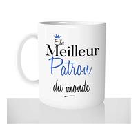 Mug-Cadeau Elu Meilleur Patron - Tasse Café Thé Idée Cadeau Original Homme Métier Boss Collègue- Noël Anniversaire