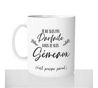 Mug-Cadeau Je Ne Suis Pas Parfaite Je Suis Gémeaux - Tasse Idée Cadeau Original Femme Signe Astrologique Horoscope