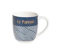DRAEGER PARIS 1886 - Mug en Céramique Bleu 320ml - Le Parrain - Cadeau Ami, Famille, Parrain - Anniversaire, Baptême - Design Chic, Message Doré - Avec Boîte Cadeau Élégante