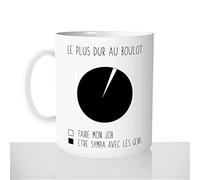 Mug-Cadeau Le Plus Dur Au Boulot - Tasse Café Thé Idée Cadeau Original Collègue Sympa Anti-Social - Noël Anniversaire