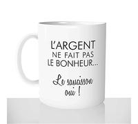 Mug-Cadeau Le Saucisson - Tasse Café Thé Idée Cadeau Original Argent Bonheur Gourmand Charcuterie - Noël Anniversaire