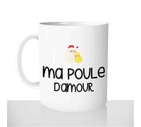 Mug-Cadeau Ma Poule D'amour - Tasse Café Idée Cadeau Original Poulette Saint-Valentin Couple - Noël Anniversaire