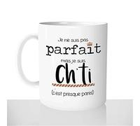 Mug-Cadeau Pas Parfait Mais Ch'ti - Tasse Café Idée Cadeau Original Homme Nord Pas de Calais - Noël Anniversaire