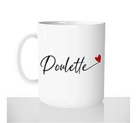 Mug-Cadeau Poulette Coeur - Tasse Café Idée Cadeau Original Amour Amie Collègue Femme Saint-Valentin - Noël Anniversaire