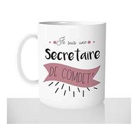 Mug-Cadeau Secrétaire de Compet' - Tasse Idée Cadeau Original Femme Métier Secrétaires Bureau - Noël Anniversaire