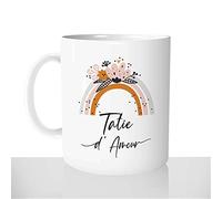 Mug-Cadeau Tatie d'Amour - Tasse Café Idée Cadeau Original Coeur Tante Tata Famille Arc en Ciel Femme - Noël Anniversaire
