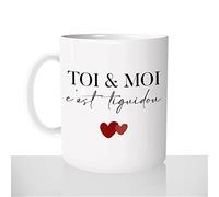 Mug-Cadeau Toi & Moi C'est Tiguidou - Tasse Café Idée Cadeau Original Quebec Canada Couple Saint-Valentin Amour
