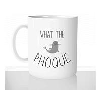 Mug-Cadeau What The Phoque - Tasse Idée Cadeau Femme Couple Chat - Anniversaire Noël