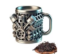 Mug Café Inoxydable,30cl Tasse Isotherme Acier Inoxydable - Gourde Étanche à Large Ouverture Design Industriel pour Sports Randonnée Pique-nique Camping Activités Extérieures Voyage