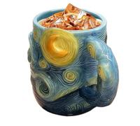 Mug Café - Tasse D’art Nuit Étoilée Inspirée De Vaņ Goğh, 13oz 3D Fait Main & Peint À La Main | Grande Vaisselle Artistique Pour Maison & Café | Cadeau De Noël Pour Lait, Cacao, Vin, Jus, Bière, Cuisi