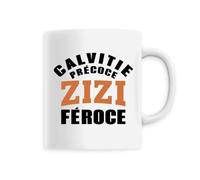 Mug Calvitie précoce, zizi féroce - Imprimé en France - Tasse originale en céramique - Cadeau Anniversaire Chauve Humour original rigolo (Blanc)
