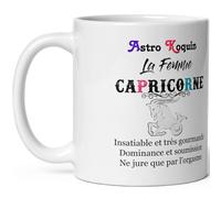 Mug Capricorne femme coquine - Tasse humour Signe Astro Capricorne - Mug signe astrologique drôle - Qualité Cadeau Original Anniversaire Noël Fête fille collègue amie céramique 325ml petit déjeuner