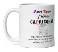 Mug Capricorne Homme coquin - Tasse humour Signe Astro Capricorne - Mug signe astrologique drôle - Qualité Cadeau Original Anniversaire Noël Fête garçon collègue ami céramique 325ml petit déjeuner