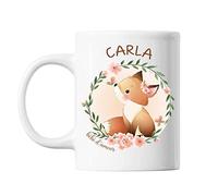 Mug Carla Bébé d'amour Renard | Tasse prénom idée cadeau Humour Mignon pour enfant fille | Imprimé en France