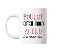 Mug - Catch Mma - C'est Ma Routine - Céramique - 325 Ml - Résistant Lave-Vaisselle