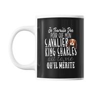 Mug Cavalier King Charles Je Travaille Dur Tasse Cadeau Personnalisé