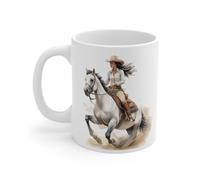Mug Cavalière en Plein Galop - Tasse Céramique 325ml avec Design Western - Cadeau Passion Équitation et Aventure Mug Size 11oz