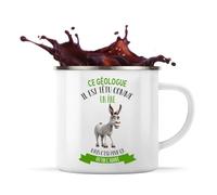 Mug Ce géologue il est têtu comme un âne mais c'est pour ça qu'on l'adore | Mug Émaillé, Tasse de Camping 300 ml Recto Verso Passe au Lave-Vaisselle, Randonnée Bivouac Bureau