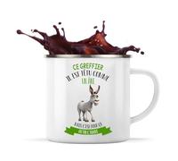 Mug Ce greffier il est têtu comme un âne mais c'est pour ça qu'on l'adore | Mug Émaillé, Tasse de Camping 300 ml Recto Verso Passe au Lave-Vaisselle, Randonnée Bivouac Bureau