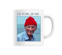 Mug Ce soir, je me Coustau - Imprimé en France - Tasse originale en céramique - Cadeau Humour original rigolo (Blanc)