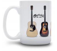 Mug Ceramic With Guitars White
