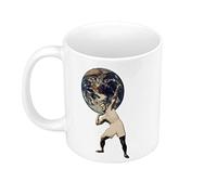 Mug Céramique Atlas Soulevant la Terre Sport Collage Art Surréalisme