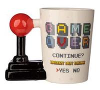 Puckator Mug céramique à anse décorée Game Over – Manette joystick & arcade – 380 ml