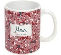 Mug céramique avec fleurs roses et inscription "Merci pour cette année" (30 cl) - - ALTOBUY Blanc
