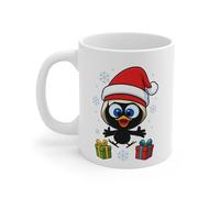 Mug Céramique Calimero Noël - Tasse Festive Flocons et Cadeaux 325ml - Cadeau Original Hiver Café Chocolat