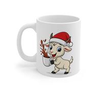 Mug Céramique Calimero Poussin Noël - Tasse Festive Flocons Mignonne 325ml - Cadeau Original Café (Chèvre)