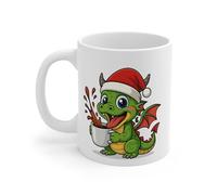 Mug Céramique Calimero Poussin Noël - Tasse Festive Flocons Mignonne 325ml - Cadeau Original Café (Dragon)