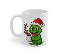 Mug Céramique Calimero Poussin Noël - Tasse Festive Flocons Mignonne 325ml - Cadeau Original Café (Grinch)