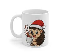 Mug Céramique Calimero Poussin Noël - Tasse Festive Flocons Mignonne 325ml - Cadeau Original Café (Hérisson)