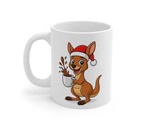 Mug Céramique Calimero Poussin Noël - Tasse Festive Flocons Mignonne 325ml - Cadeau Original Café (Kangourou)
