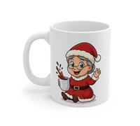 Mug Céramique Calimero Poussin Noël - Tasse Festive Flocons Mignonne 325ml - Cadeau Original Café (Mère Noël)