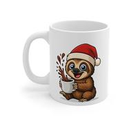 Mug Céramique Calimero Poussin Noël - Tasse Festive Flocons Mignonne 325ml - Cadeau Original Café (Paresseux)