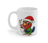 Mug Céramique Calimero Poussin Noël - Tasse Festive Flocons Mignonne 325ml - Cadeau Original Café (Perroquet)