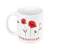 Mug Céramique Coquelicot Fleurs Aquarelle Chic Jardin Amour
