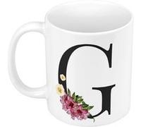 Mug céramique G gabrielle gisèle lettre Blanc G