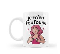 Mug céramique humour - “Je m’en foufoune” | Tasse drôle et décalée | Cadeau fun pour amie, collègue ou femme | Impression française