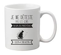 Mug céramique imprimé citation Humour Je ne déteste pas les gens mais je préfère les chats ref 3097
