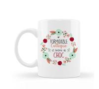 Mug céramique imprimé Formidable collègue et binôme de choc, cadeau pour une collègue de travail