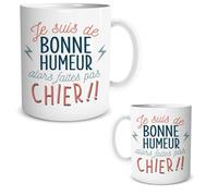 MUG CÉRAMIQUE JE SUIS DE BONNE HUMEUR Blanc