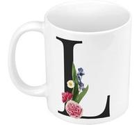 Mug céramique L léa louna lara lettre Blanc G