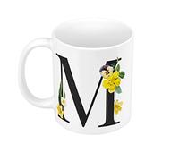 Mug Céramique M Martine Margaux Mila Mia Lettre Alphabet Prénom Fleurs