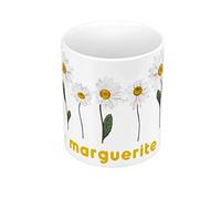 Mug Céramique Marguerite Blanche Fleurs Minimaliste Chic Amour