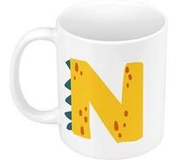 Mug céramique N noe nathan lettre prénom Blanc G