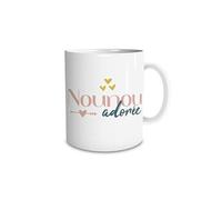 mug céramique nounou adorée 9.5cm blanc - sud trading cd7824