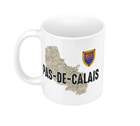 Mug Céramique Pas de Calais 62 Département Arras Carte Ancienne Nord