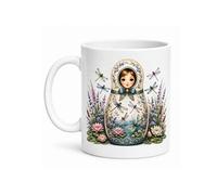 Mug Céramique Poupée Russe Libellules 350 ml Fond Blanc